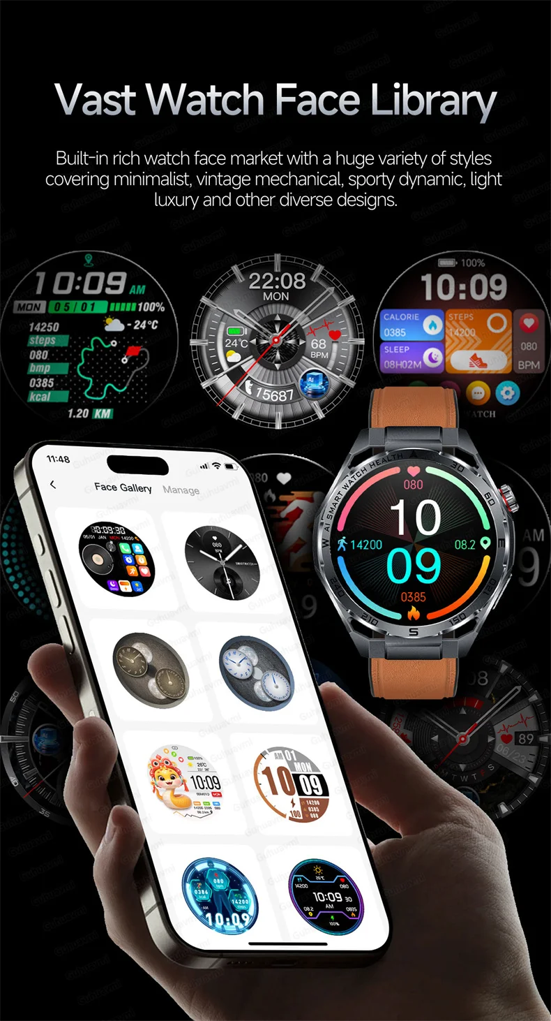 ECG Smartwatch für Herren, Bluetooth-Anruf, Fitness-Tracker, Blutdruckmessung, BO2, Schlafüberwachung, Gesundheits-Smartwatch, Sport, für Android und iOS – Detail 9