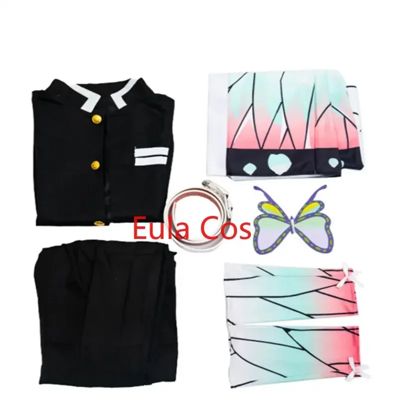 Adult Kids Cosplay Costume Demon Slayer Anime Kimetsu No Yaiba Kimono Kochou Shinobu Halloween Uniform Anime Clothing