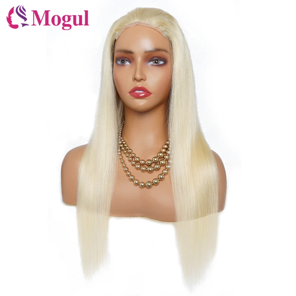 

613 Blonde Straight Glueless Wig 4x4 Lace Closure Wig Pre-cut Brazilian Remy Hair 13x4 Lace Front Human Hair Wigs for Women