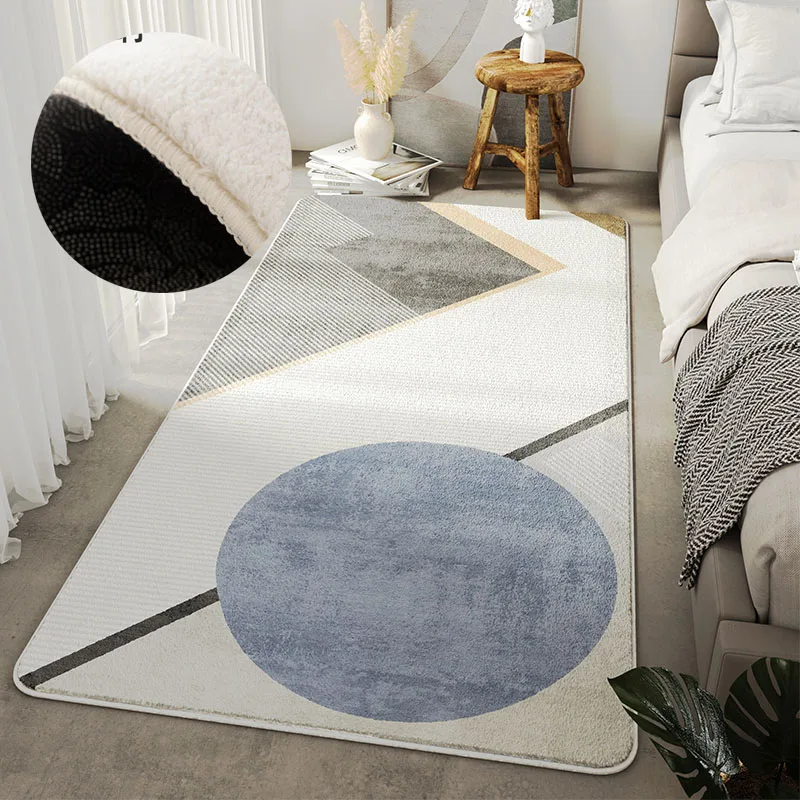 

Nordic Ins Rugs for Bedroom Thickened Soft Bedside Carpet Large Area Cloakroom Rug Machine Washable Carpets for Living Room