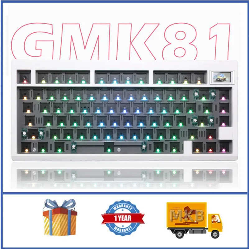 

GMK81 hot-swappable Mechanical keyboard kit Bluetooth 5.0 2.4G Wireless RGB Backlit Gasket-mounted Support for VIA Customized