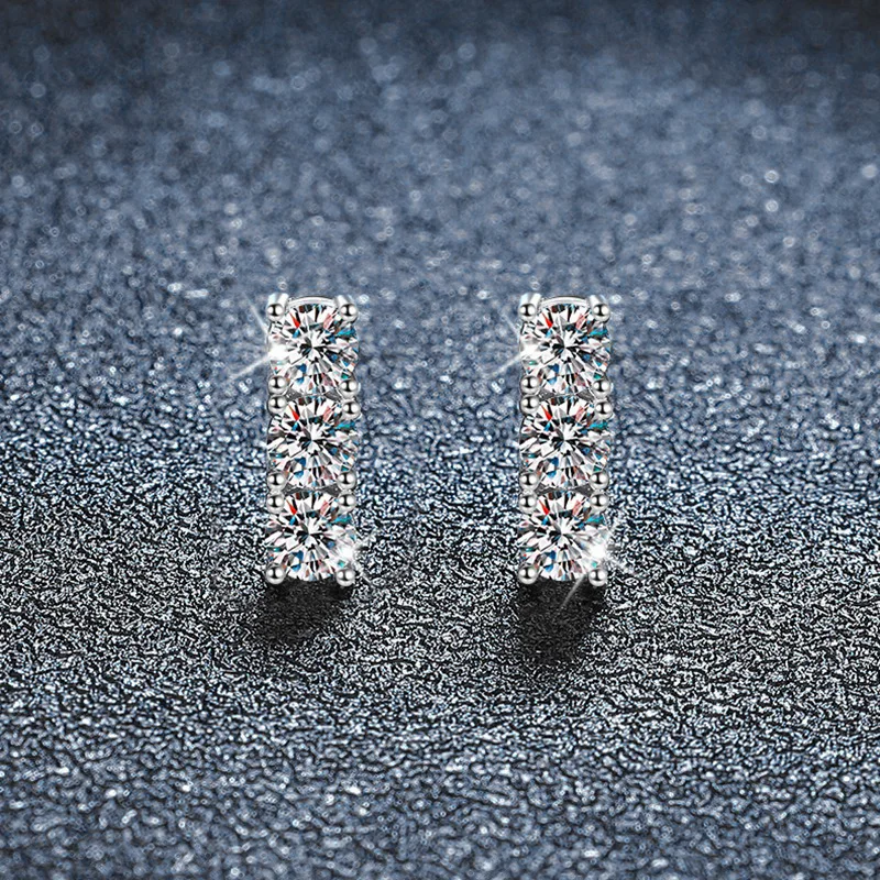 

Серьги-гвоздики из стерлингового серебра S925, элегантные и высококачественные серьги, женские серебряные серьги с моассанитом, аксессуары.