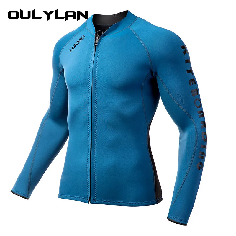 

OULYLAN 2MM Diving Suit Jacket Neoprene Men Split Swimming Top Suit Windproof Warm Jacket Surfing Motorboat Diving Jacket