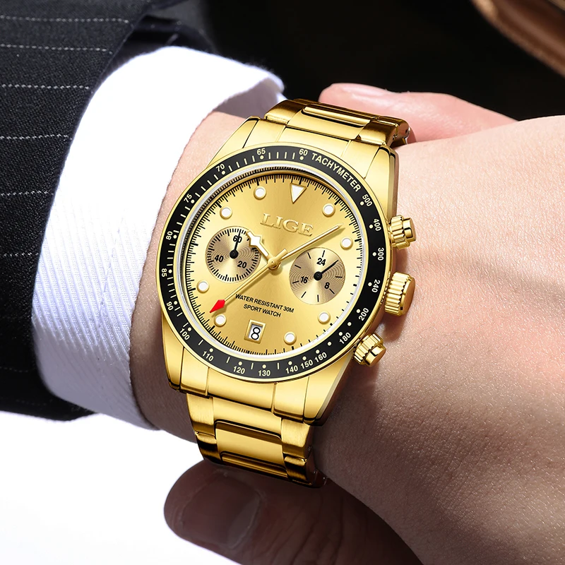 LIGE New Fashion Quartz Man Watch Casual Sport Brand Luxury Business Luminous Watch for Men Waterproof Wristwatch Date Clock+Box