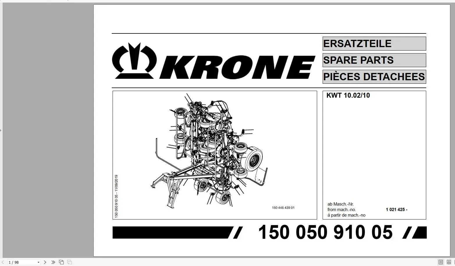 SpecDiag Krone Agricultural 10.7 GB Spare Parts Catalog Updated 09.2023