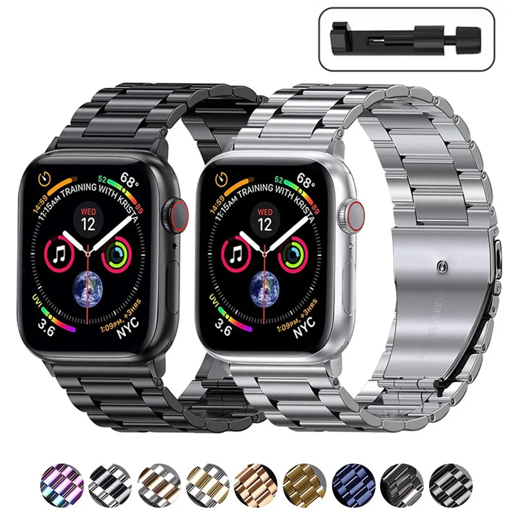Cinturino in metallo di fascia alta per Apple Watch Ultra 2 49mm 46mm 45mm 41mm cinturino in acciaio