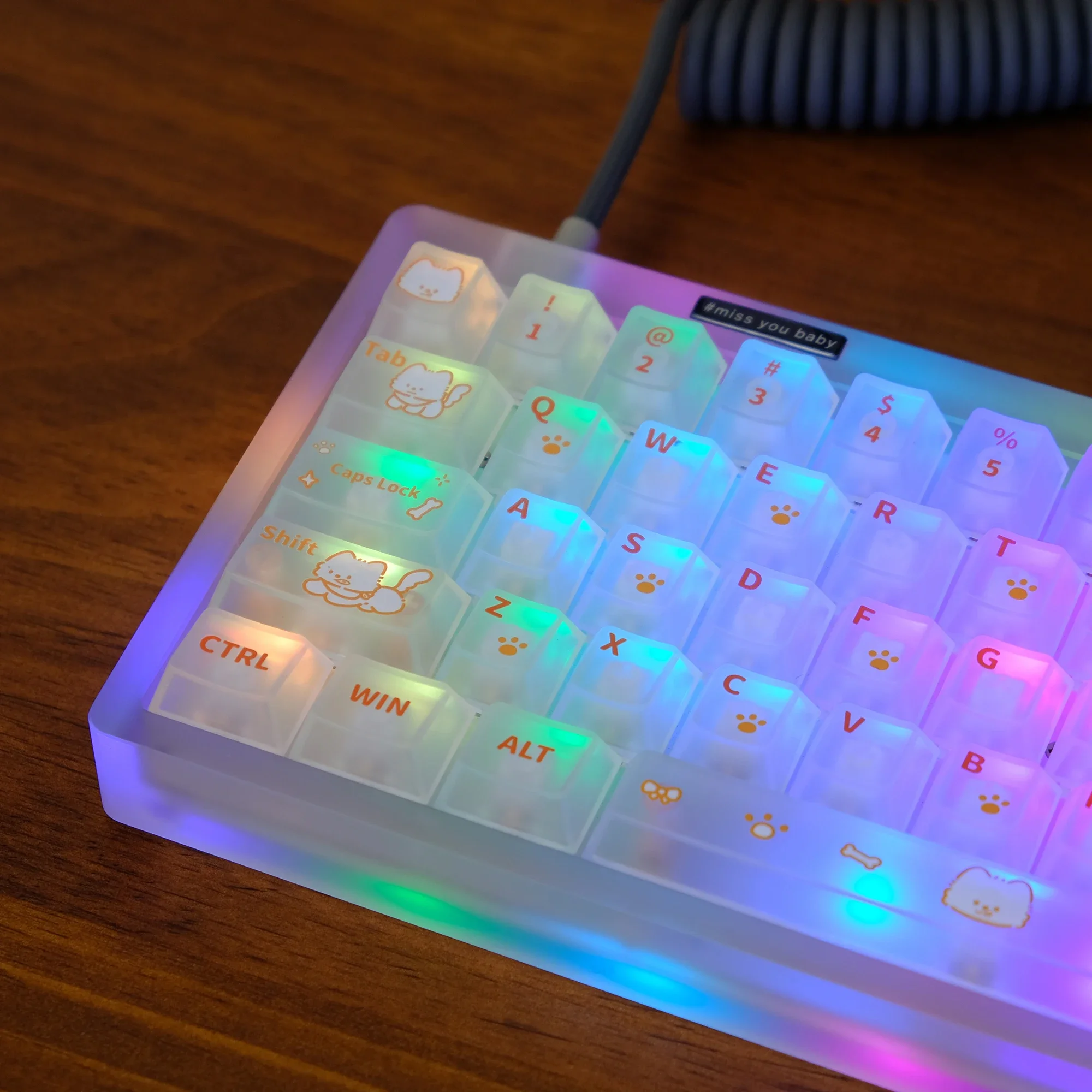 

KBDiy 140-клавишные колпачки Cherry Profile, белые матовые полупрозрачные колпачки для клавиш Paw Leap, индивидуальный материал ПК для механических игровых клавиатур aula F87 F108 F99 Pro ACE60 ACE68 RAINY75 AK74 gx87