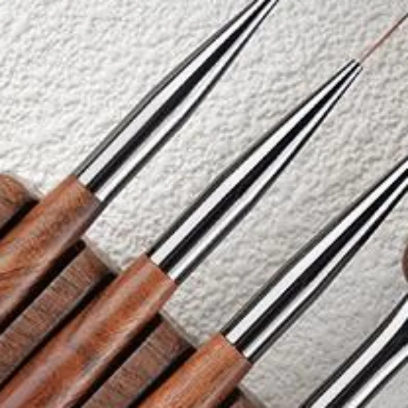 Natural Sandalwood Nail Brush Storage Rack 6 Grids Stable Painting Pen Rest Holder for Nail Art Lovers Salon Use