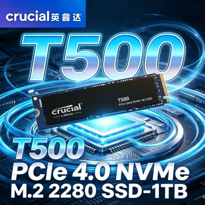 FOR Crucial T500 PCIe Gen4 NVMe SSD,TLC NAND, 1TB 2TB Up to 7300MB/s,for Creatives and Gamers Laptop Desktop  Compatible