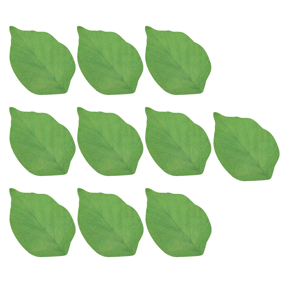 

10pcs Simulation Leaf Shaped Memo Notes Green Self-Stick Removable For Office School Desktop Decorative Leaf Message