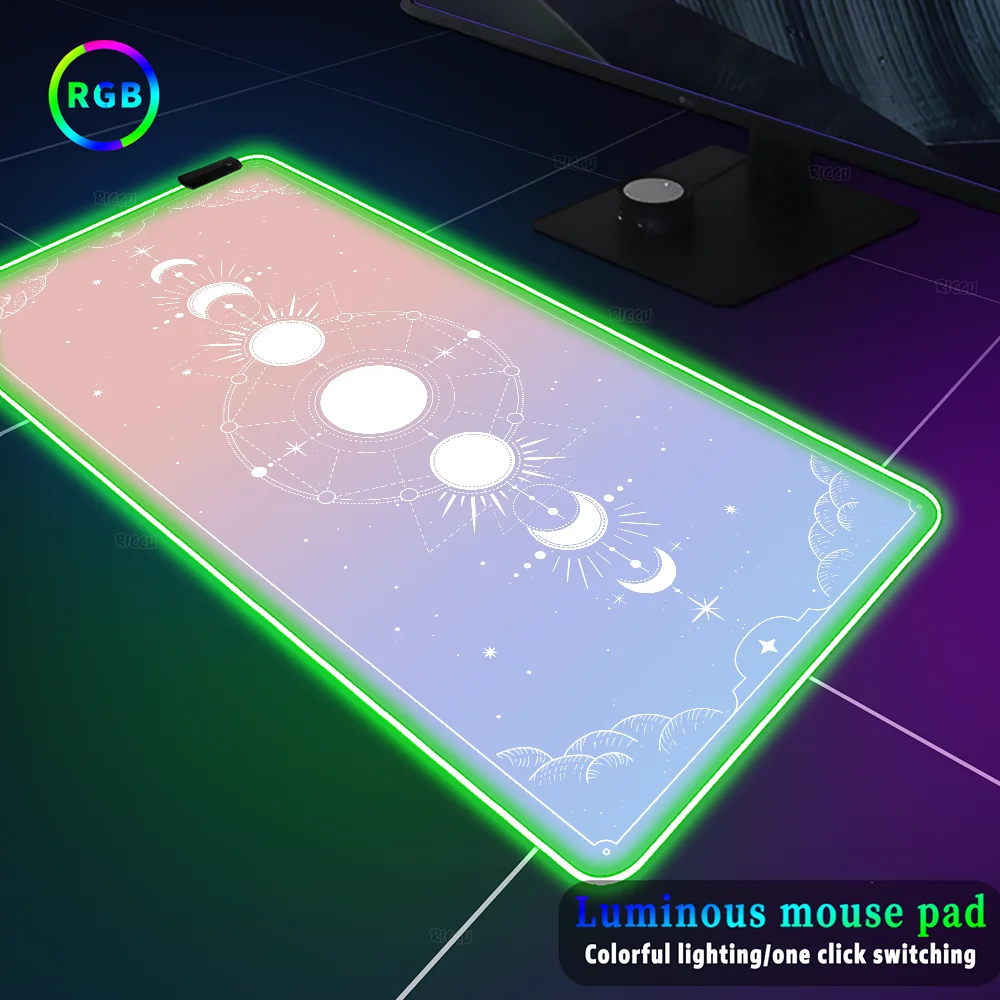 Tapete de Tarot, Tapete de Tarô, Tapete de astrologia, Tapete de iluminação, RGB, Computador, Iluminação Table Pad