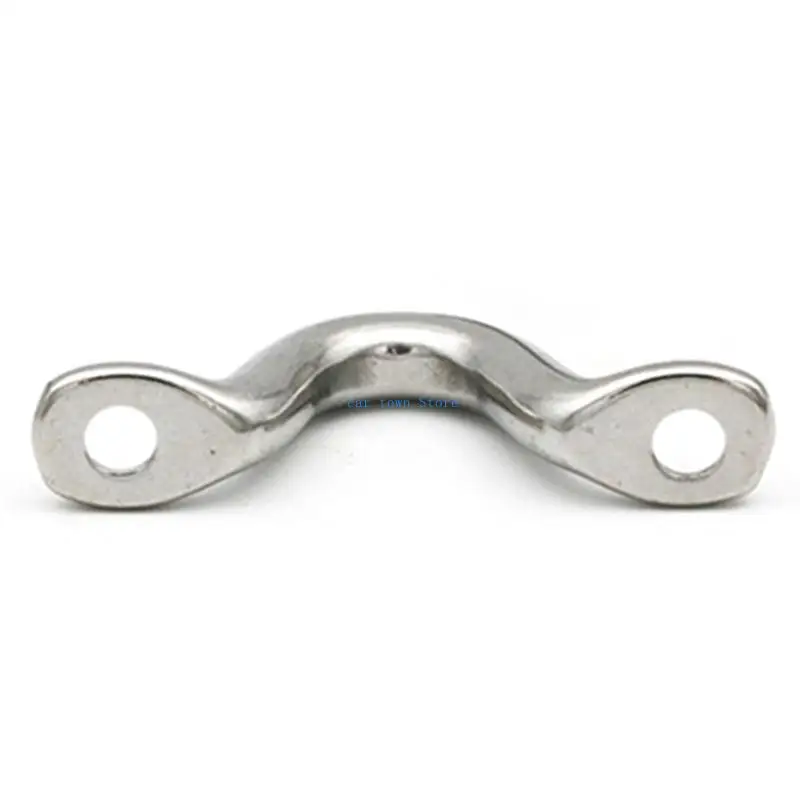 

RXJE Boat Door Handle Knob Stainless Wire Eye Strap Ring Rigging Bimini Loop Plate10x