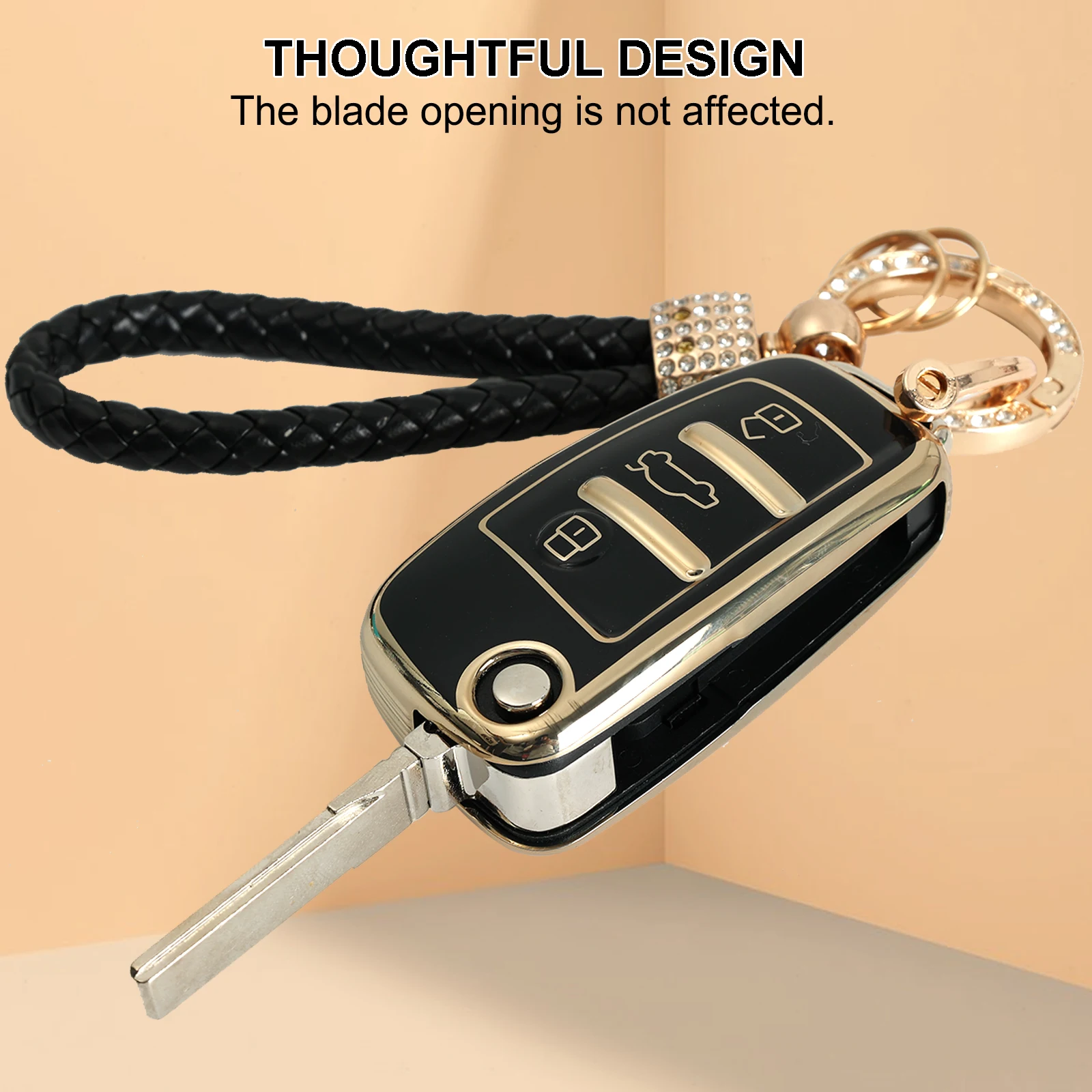 TPU Remote Key Case Cover Shell Holder Protect 3 Button For Audi A1 A3 Q2 TT A4 A6 Q7 S6 RS 6 RS 4 R8 A8 S4 S3 2009 2010 2011
