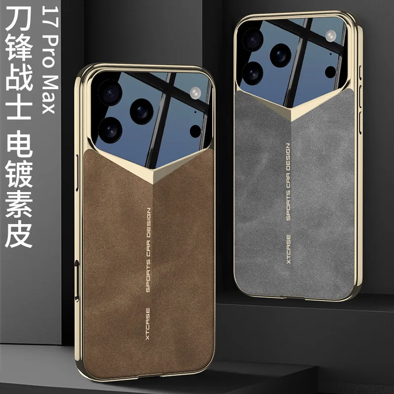 

Чехол для телефона Iphone Apple 17ProMax из матовой кожи с гальваническим покрытием и защитой от падения для IPhone 17Pro, защитный чехол