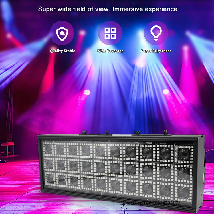Factory Hot Sale BAIQI RGBW Pixel Dot Matrix Light 30pcs LED Strobe Projection Lights DMX512 Control 9CH IP20 CRI 80