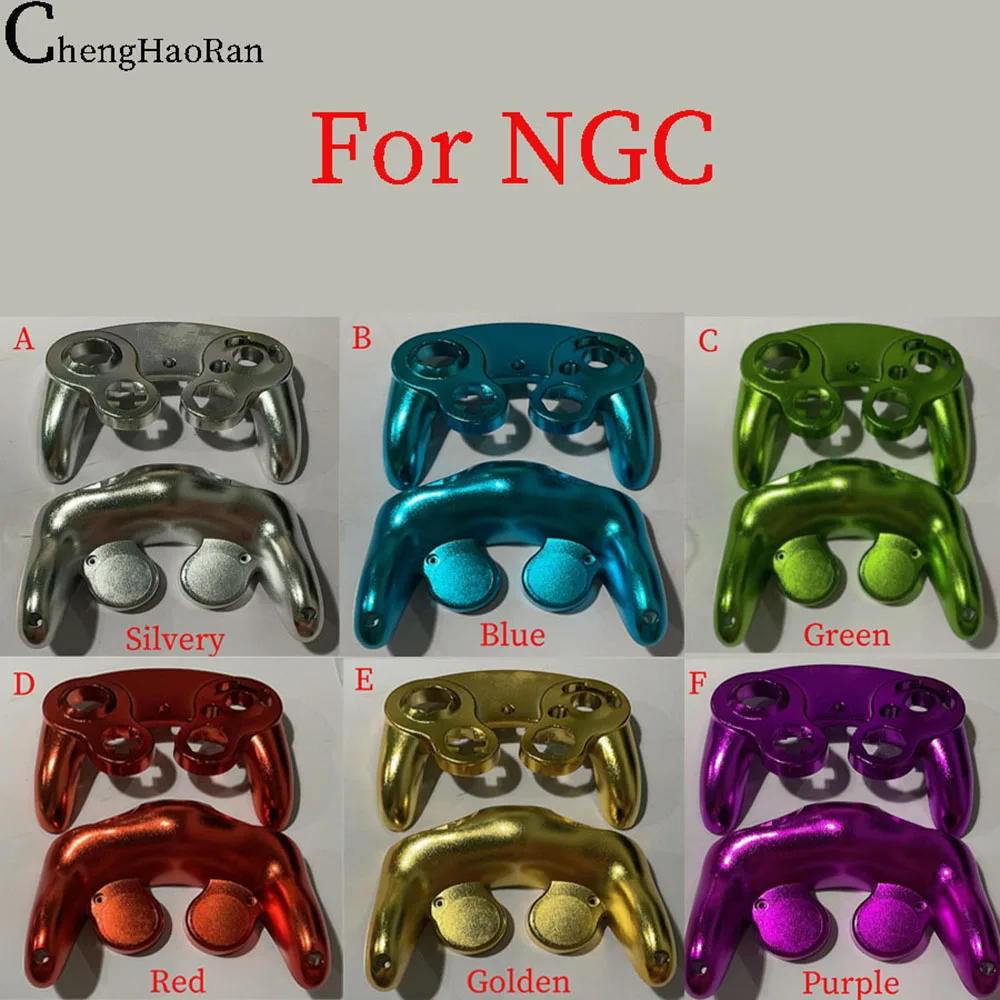 ChengHaoRan 1PC For Upper And Lower Shell Electroplated Gamecube Controller Replacement Parts Shell NGC Controller Repair Parts