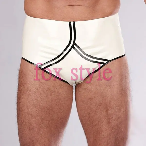 rubber latex briefs in white and black