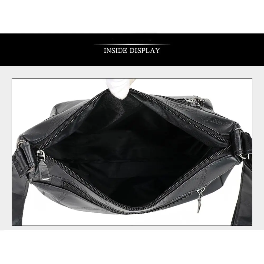 Sac messager multicouche pour femme, sacs à main en PU, sacs lancés, noir, mignon