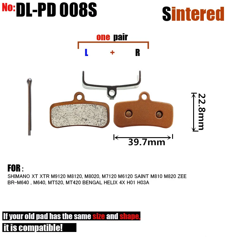 DELT 10 Pair Sintered Bicycle Disc Brake Pads,For SHIMANO,SAINT,M810,M820,ZEE,BR-M640,M9120,M8120,BENGAL,HELIX,4X,Mountain,BIKE,