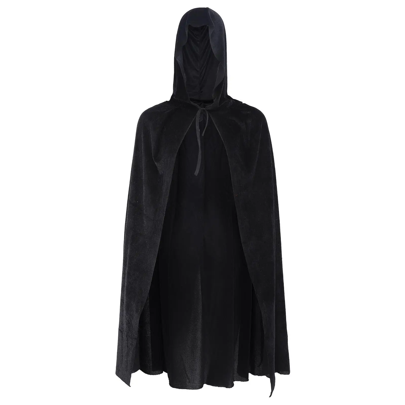 

Golden Velvet Cloak Hooded Cape Men Women Kids Costume Long Halloween Party Gothic Knight Cape Stylish Durable