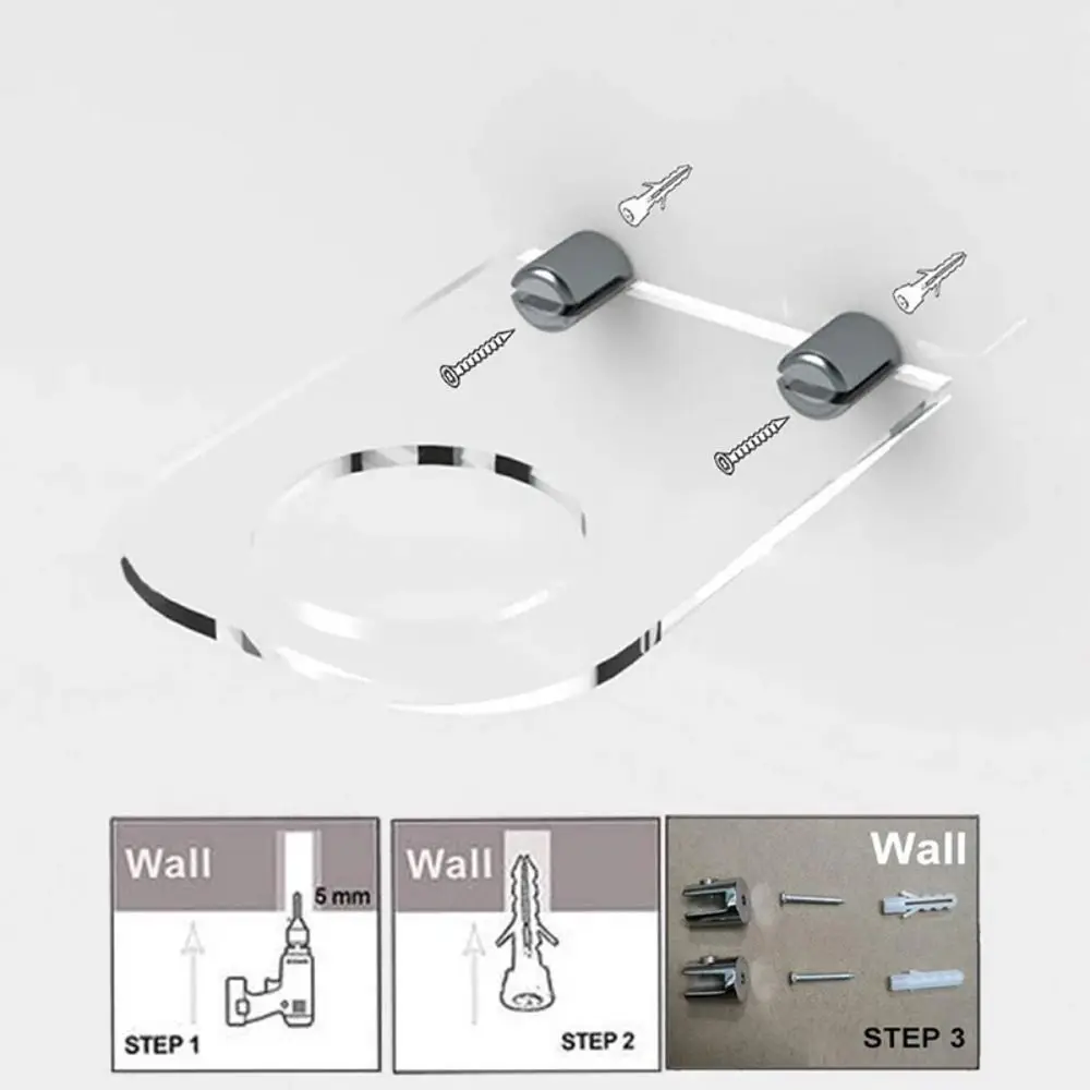 Wall Mount Football Display Stand Transparent Space Saving Basketball Bracket Holds Support Base With Screws Soccer Display Rack