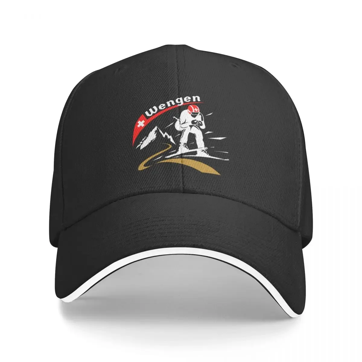 

Skiing | Downhill Skier | Wengen | Ski Baseball Cap cute Sunscreen Mountaineering Women's Hats Men's