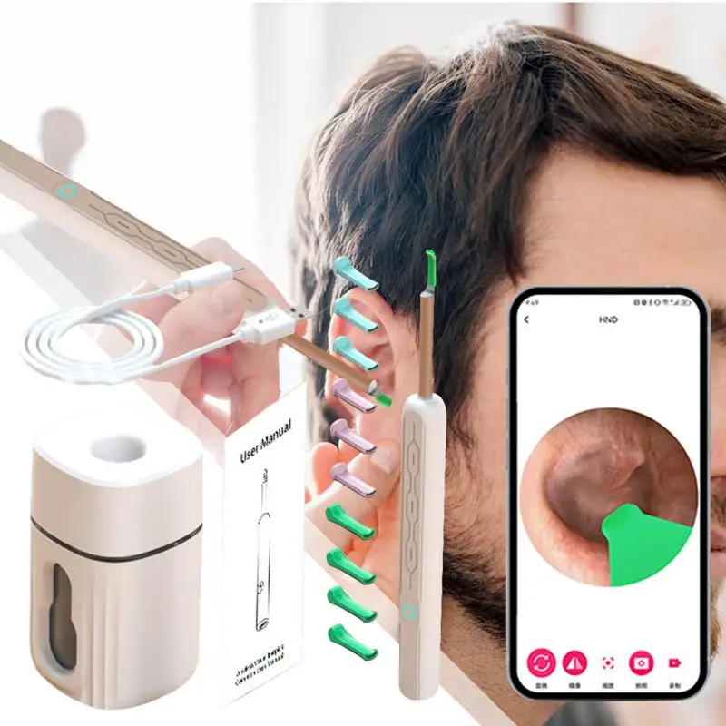 Ear Cleaner with Camera Earwax Camera Wireless Otoscope Earwax Remover Picker Ear Cleaning Camera Ear Wax Removal Tool Smart