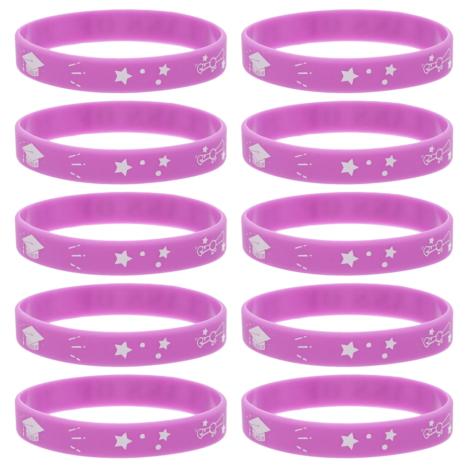 

10 Pcs Graduation Party Bracelets Silicone Wristbands Girls Boys Class of 2025 Celebration Decorative Event Supplies
