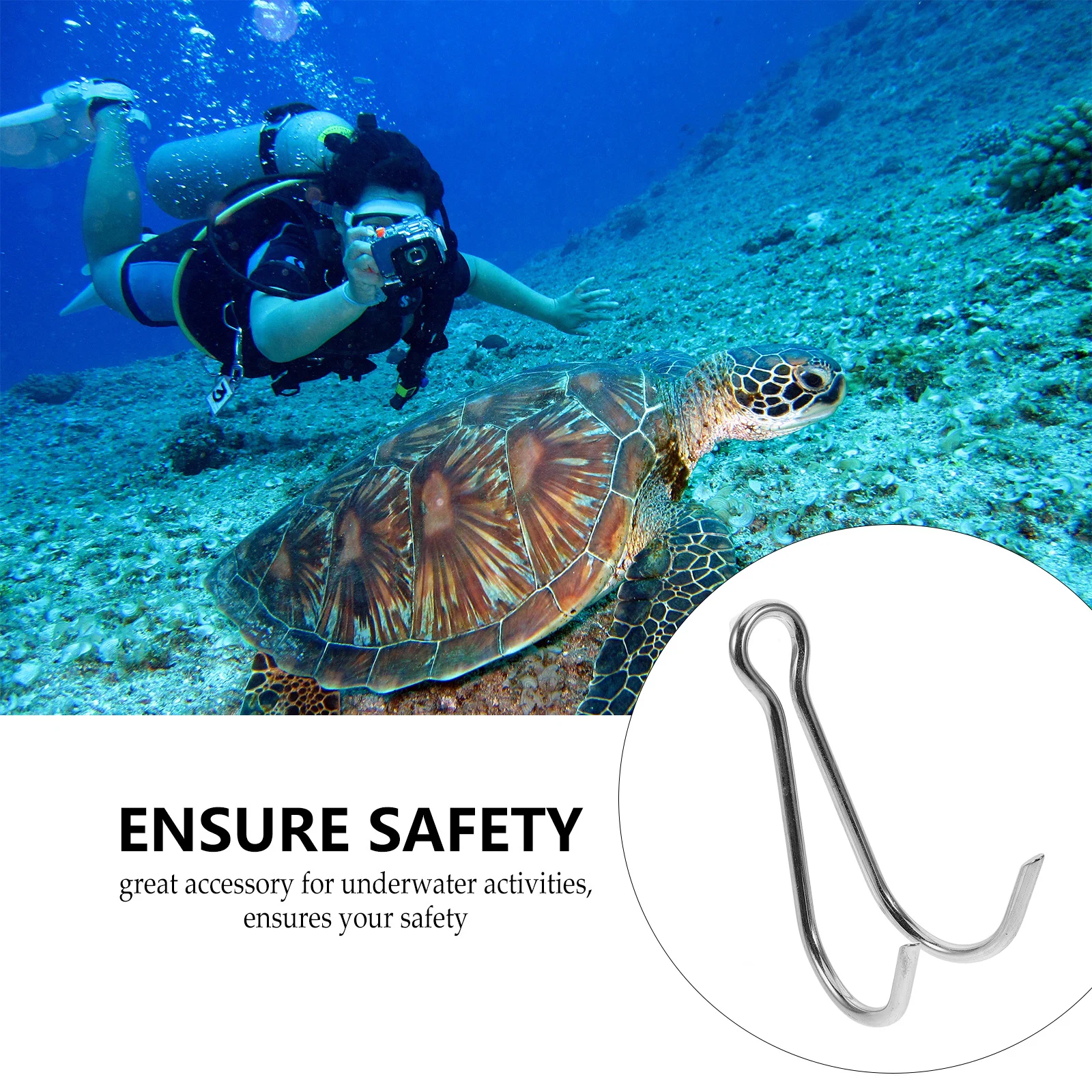 

Stainless Steel Diving Hook For Scuba Reef Anchoring Portable Dual Head Hook Accessory Multiuse Underwater Tool