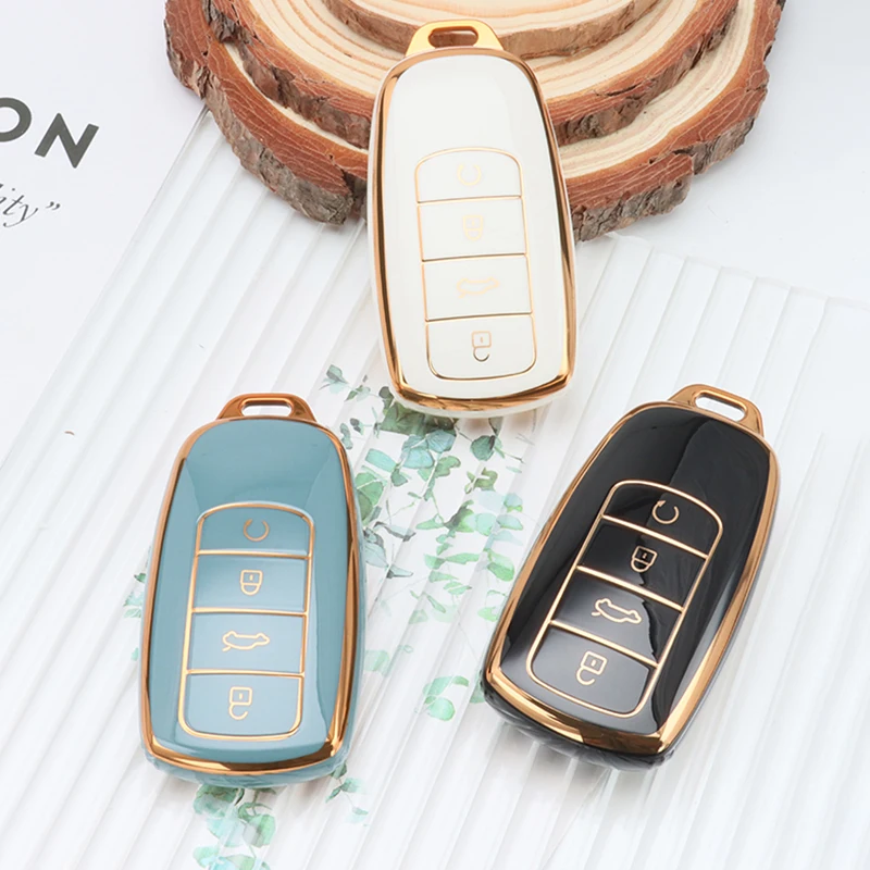 

New Fashion Soft TPU Car Key Case Cover 4 Button For Chery Tiggo 8 Pro Tiggo 8plus New 5 Plus 7pro Car Key Protector Shell Parts