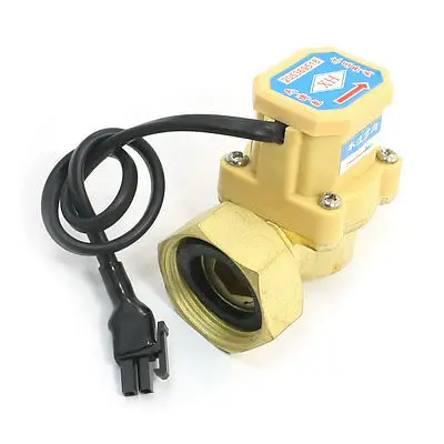 1/2PT to 1PT M/F Thread Brass Water Heater Flow Sensor Flowmeter 0.75-5L/Min 220V