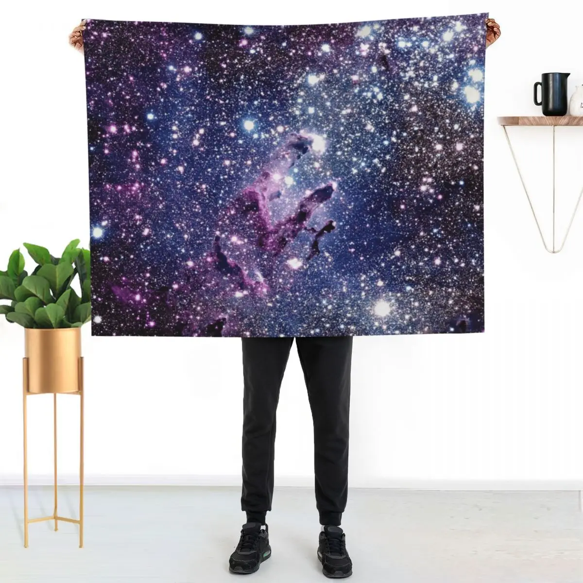 

Galaxy Purple Blue Eagle Nebula Throw Blanket Warm Cozy Throw Blanket for Living Room Couch