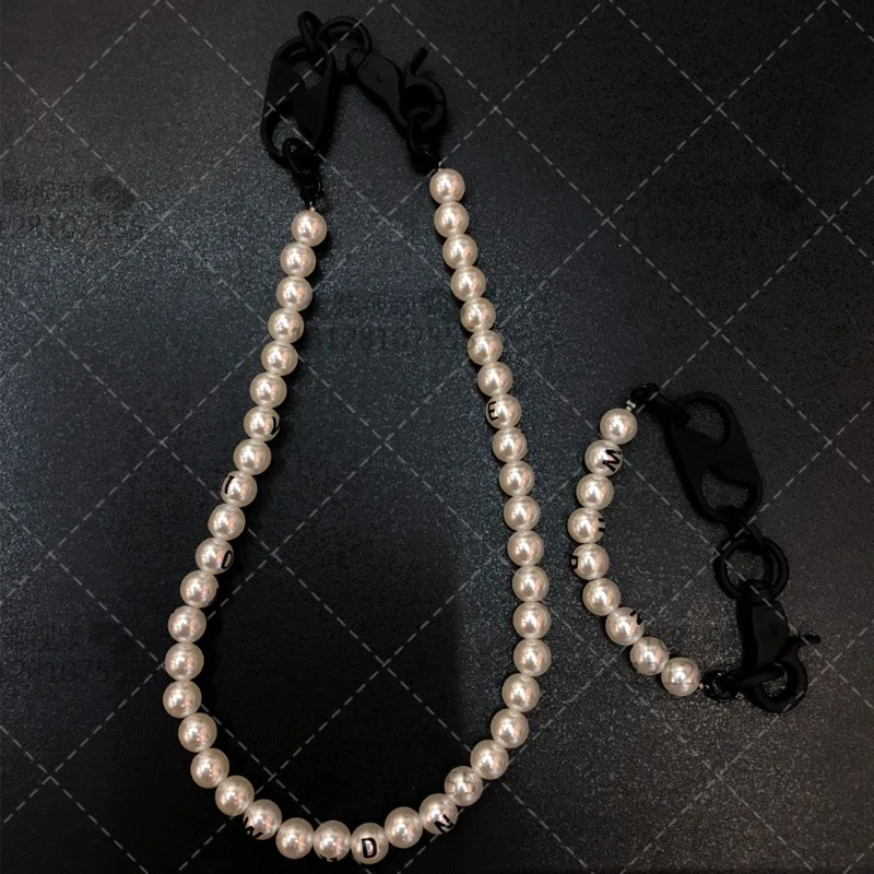 2022 Korean New SUGA Same Pearl Letter Necklace Hip Hop Fashion Accessories for Men and Women Jewelry Couple Gift