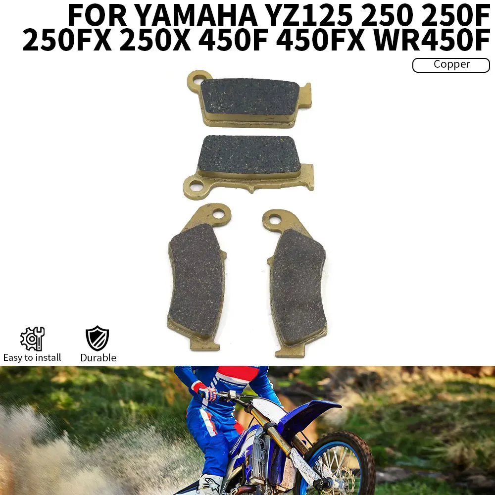 Motorcycle Front Rear Brake Pads For Yamaha YZ125 250 250F 250FX 250X 450F 450FX WR450F Motorcycles Accessories Copper