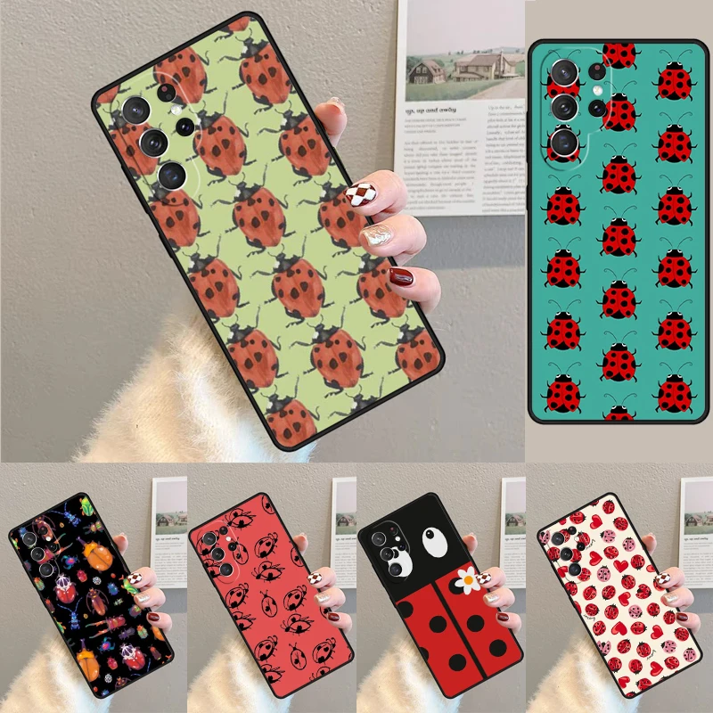 Ladybug Beetle phone case Cover For Samsung Galaxy S24 Ultra S21 S22 Ultra S8 S9 S10E Note 10 Plus Note 20 FE S23