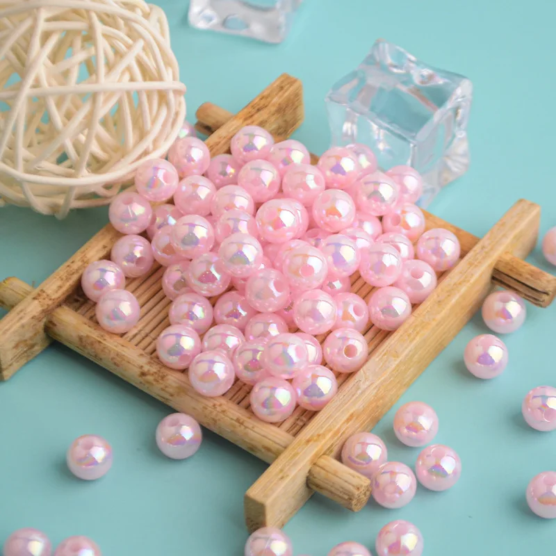 500G 6/8/10mm acrylic solid color AB colored rice beads Symphony beads Loose beads Handmade imitation pearls for craft