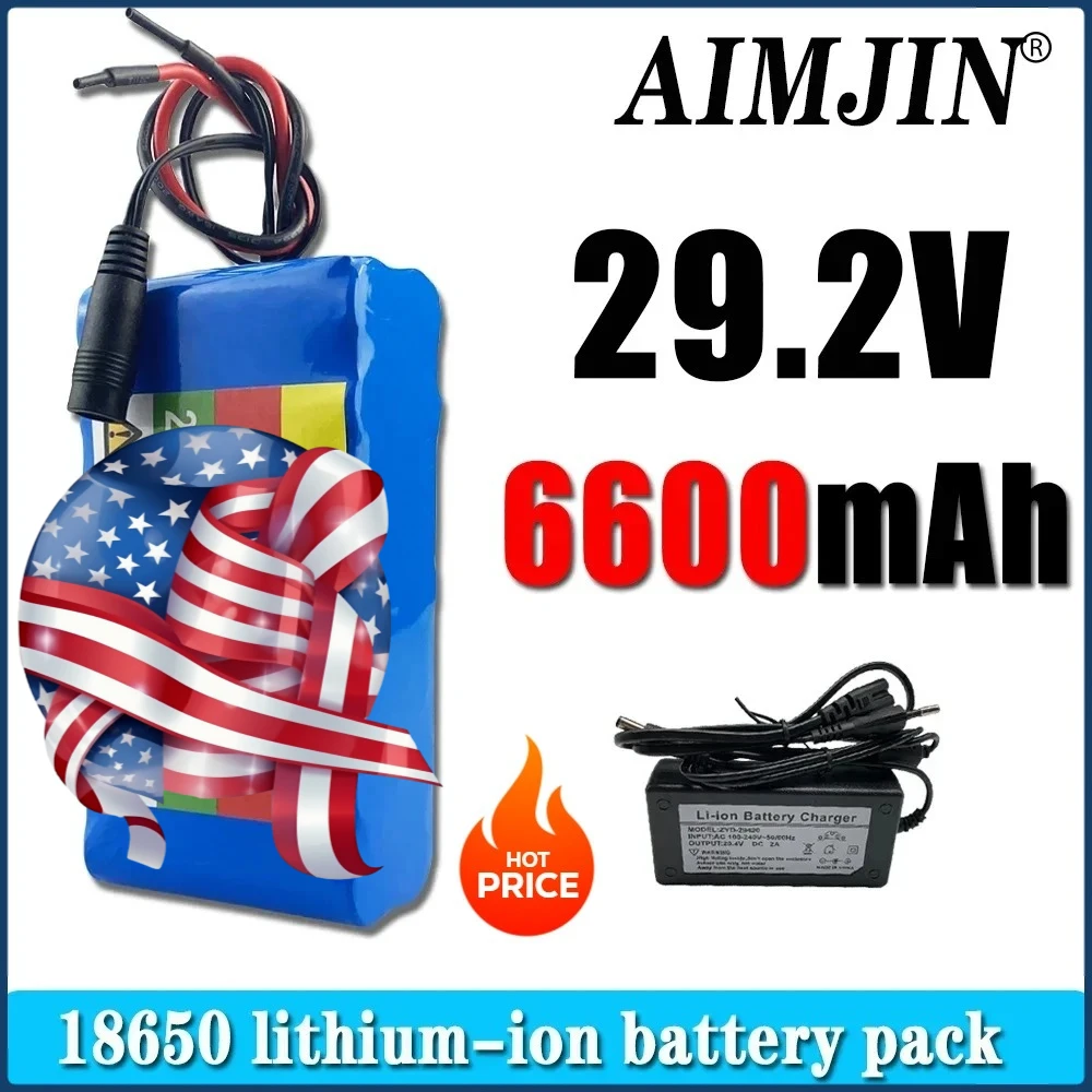 

bestseller 7S2P 24V lithium-ion battery pack with 29.4V 6600mAh 18650 battery, equipped with charger