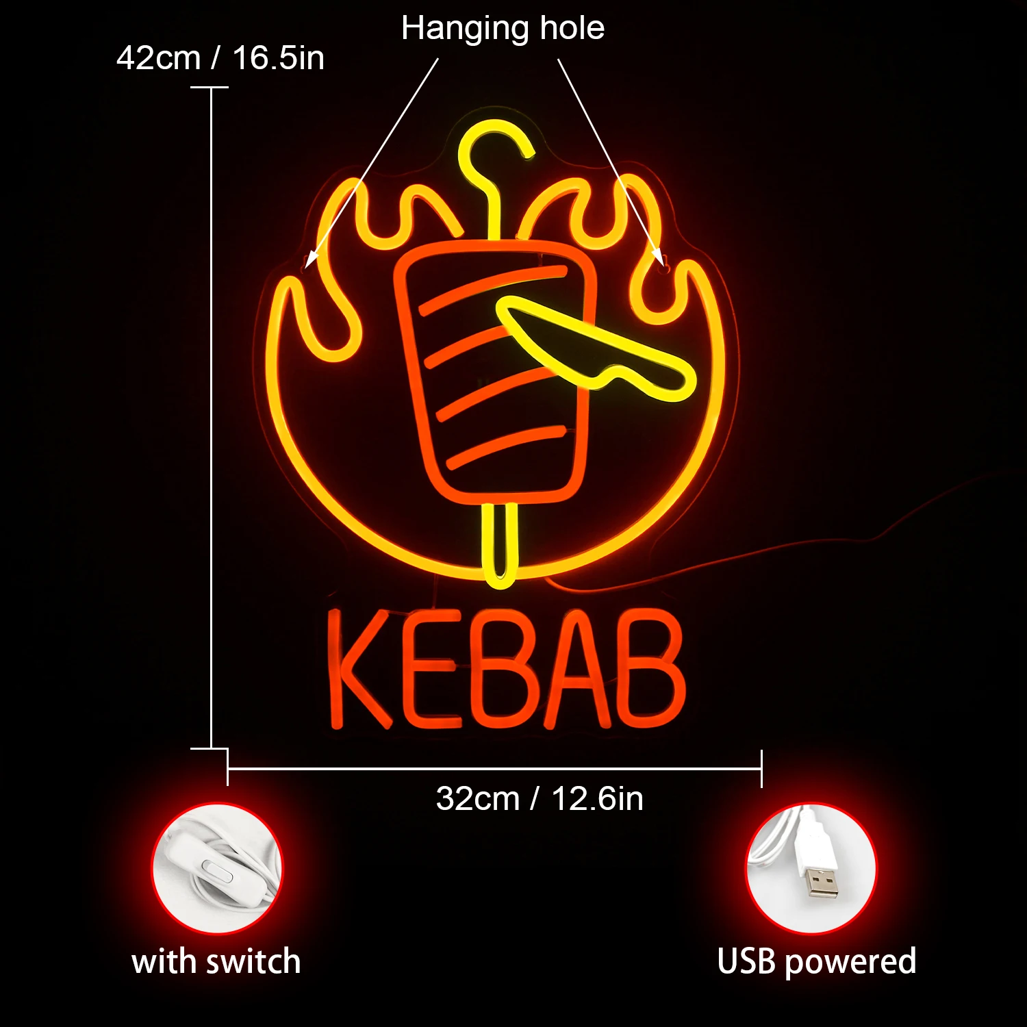 Churrasco kebab neon led sinal alimentado por usb luzes de néon taco nachos logotipo de comida lâmpadas para decoração do quarto churrasco festa loja bar arte lâmpada de parede