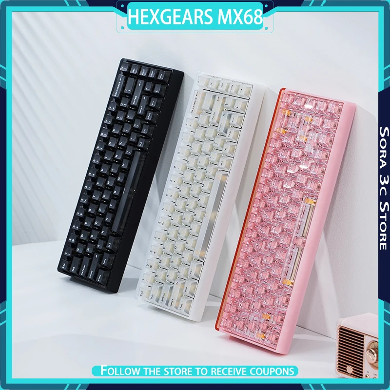 HEXGEARS MX68 Magnetic Switch Keyboard 0.01MM RT Accuracy 8000HZ Low Latency with RGB Lightbox Esports Gaming Keyboard Gamer
