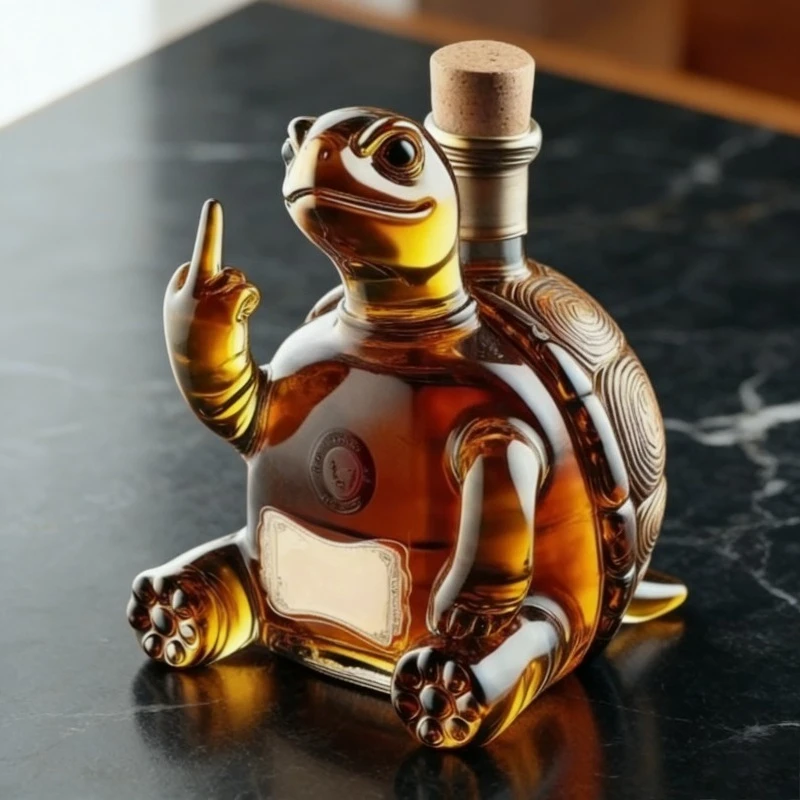 

Funny Middle Finger Whiskey Glass Decanter With Duck For Turtle Dog Design 10Oz Wine Bottle For Bar Office Home Decor Statue