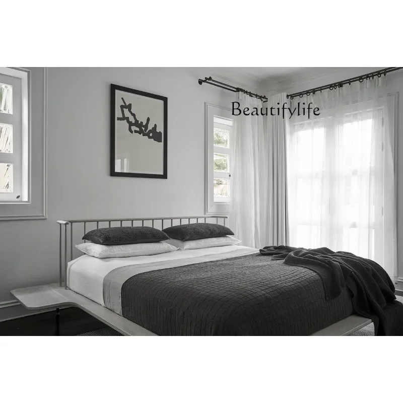 

X Japanese-style Creative Bed Modern Minimalist Bedroom Solid Wood Bed Designer 1.8 Meters Double Bed