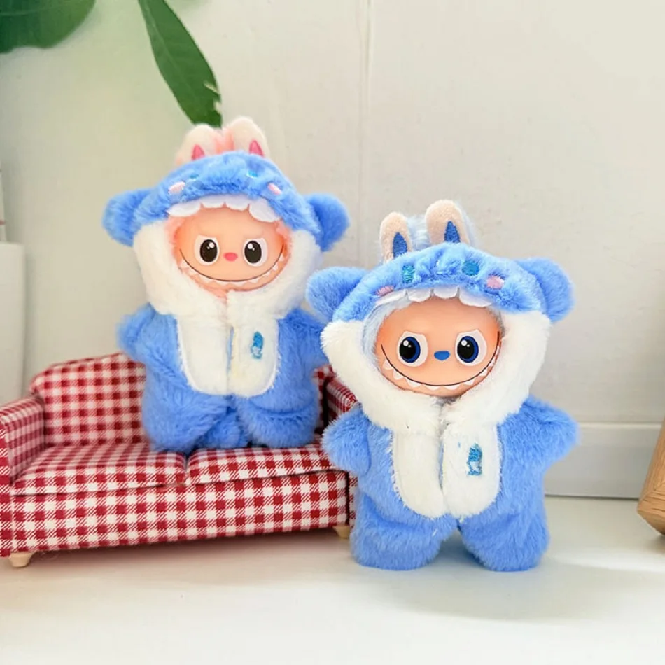 LABUBU4.0 Deep Heart Password Cute Mini Plush Doll'S Clothes Outfit Accessories For Labubu shark onesie Clothing DIY Girl Gift