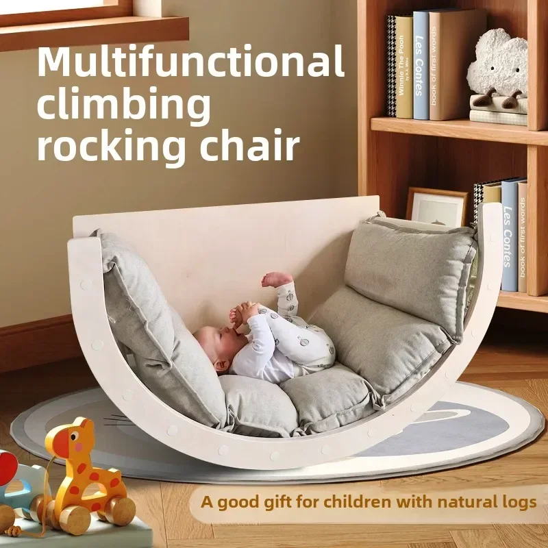 

Children's rocking chair Solid wood multi-functional baby coaxing artifact Baby climbing frame Slide learning table Cradle