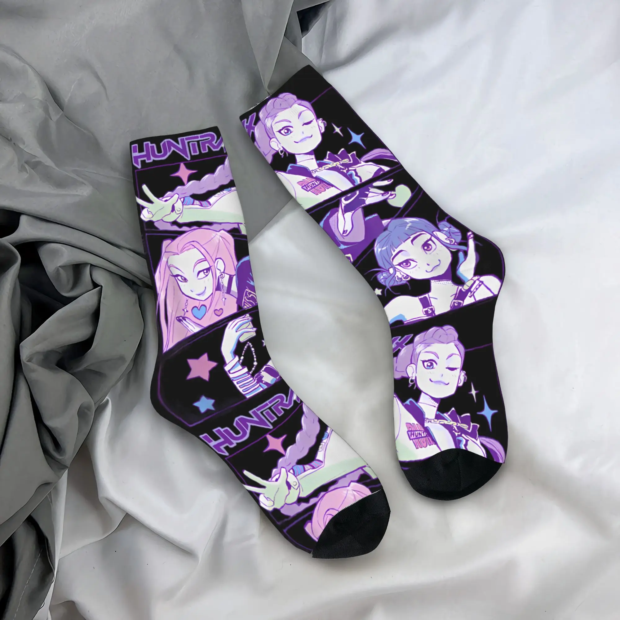 

Couple Socks Huntrix Demon Hunters Tour Poster Stockings Spring Modern Comfortable Socks Design Outdoor Non-Slip Socks