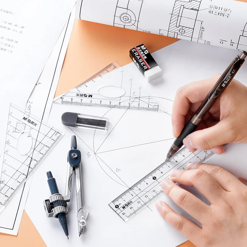 8 قطعة/المجموعة البوصلة حاكم مجموعة المنقلة رسم مثلث ممحاة البوصلات مجموعة الرياضيات ممحاة حاكم للطلاب اللوازم المدرسية #3