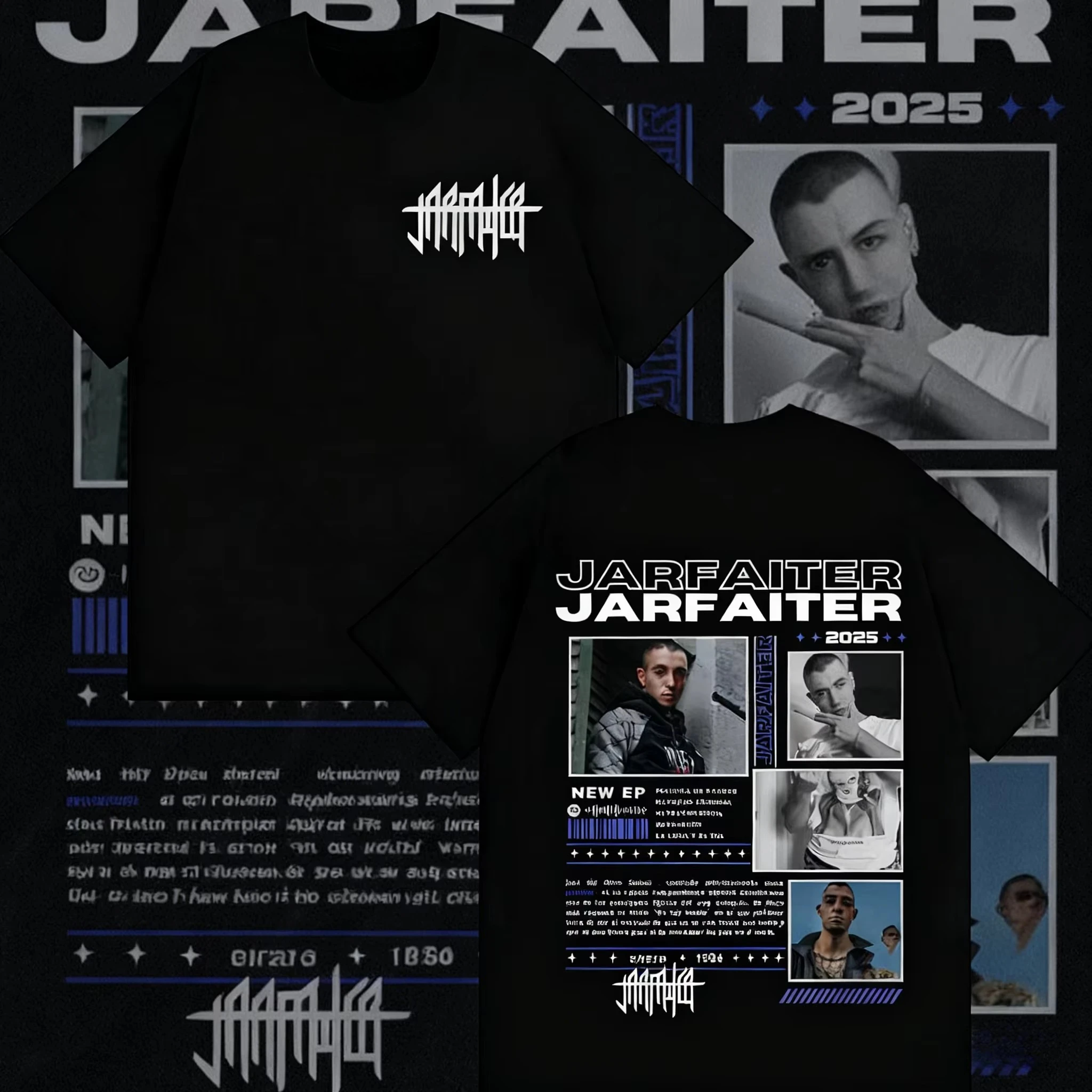 2025 الصيف مغني الراب Jarfaiter ألبوم جولة غطاء تي شيرت الرجال موضة الهيب هوب موسيقى البوب القطن قصير الأكمام بلوزة فضفاضة غير رسمية #1