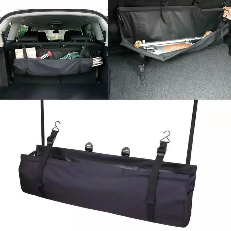 Universal Adjustable Car Trunk Organizer Backseat Storage Bag Net High Capacity Oxford Automobile Seat Back Organizers