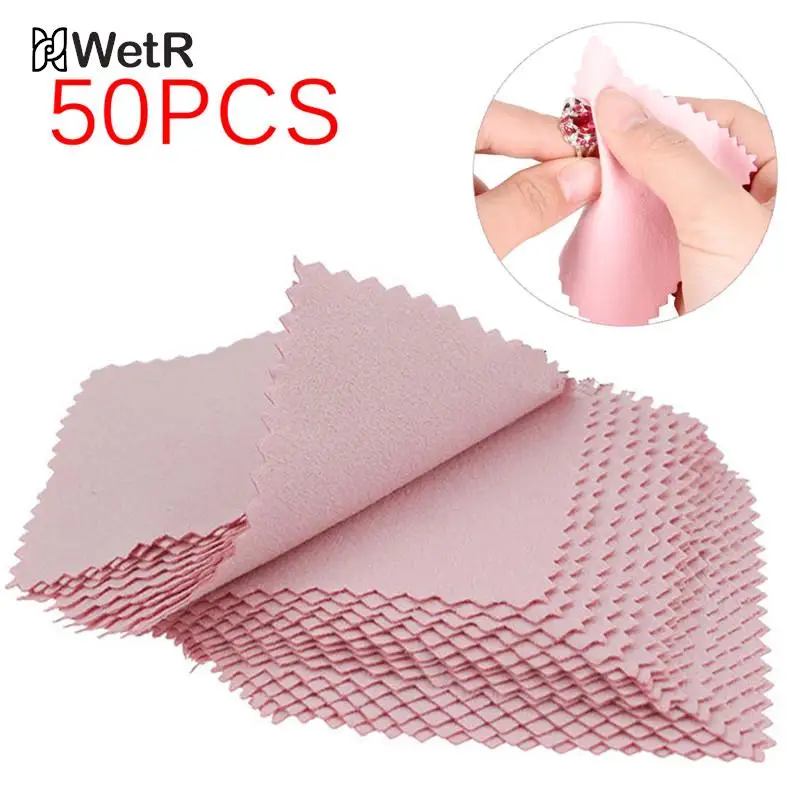 50pcs/10pcs/Pack Polish Cleaning Polishing Cloth With Package Cleaning Cloth Wiping Cloth Of Jewelry