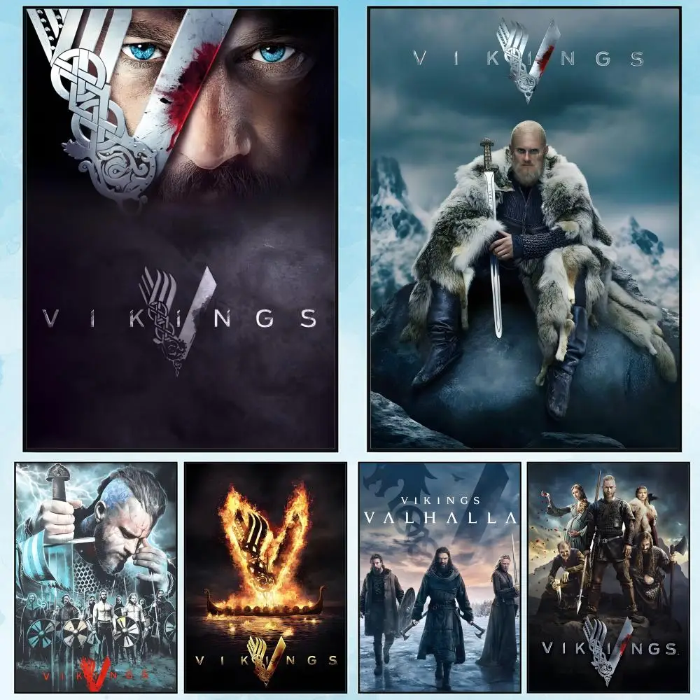 

Vikings-Season Tv Painting Calligraphy Canvas Poster: Crease Free Waterproof Durable All Space Wall Decor