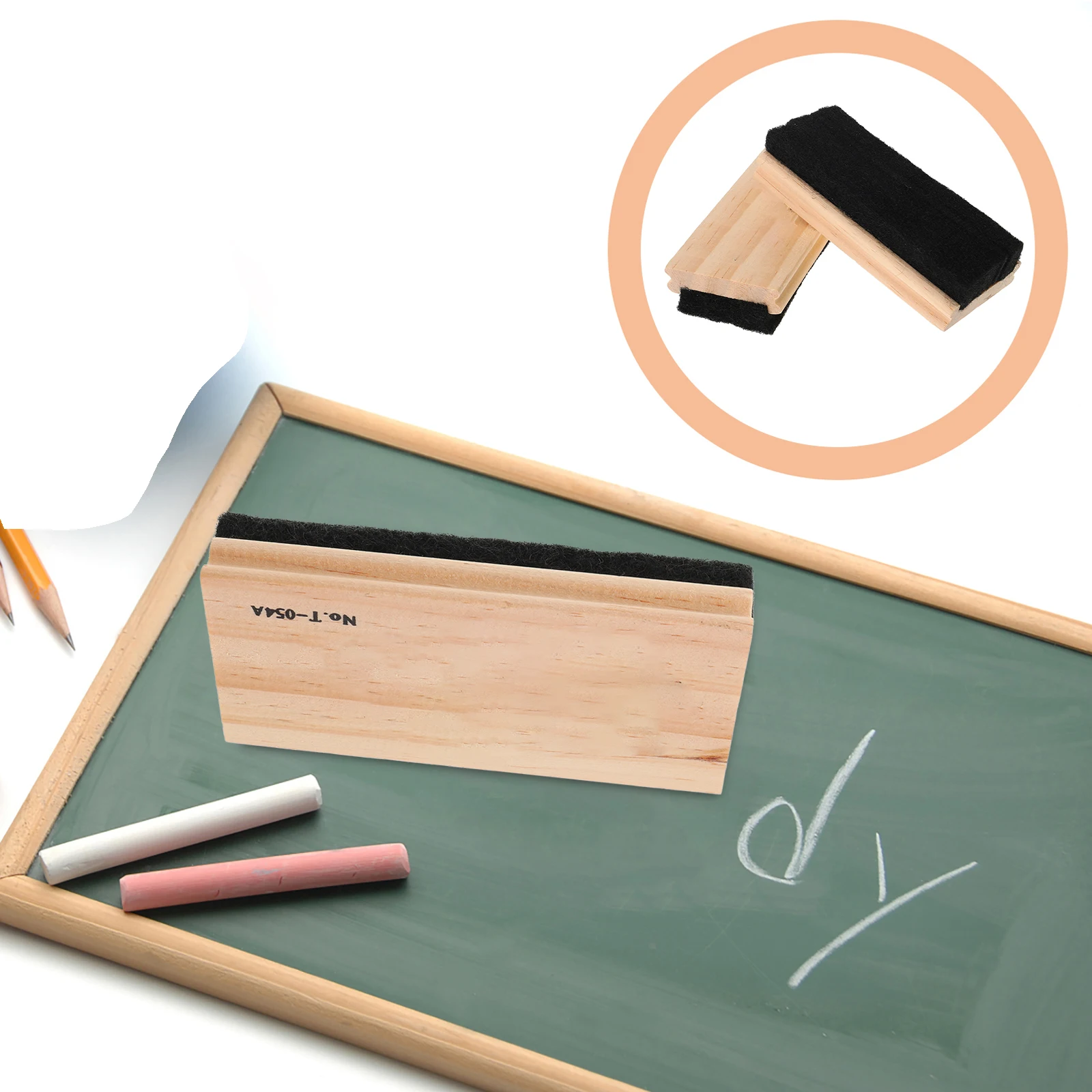 

2Pcs Blackboard Eraser Wool Felt White Detergent Bamboo Chalkboard Office Accessories Noiseless Dustless